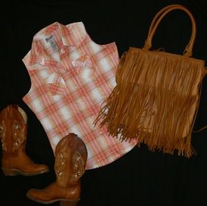 NEW! Womens Wrangler Button up shirt with lace